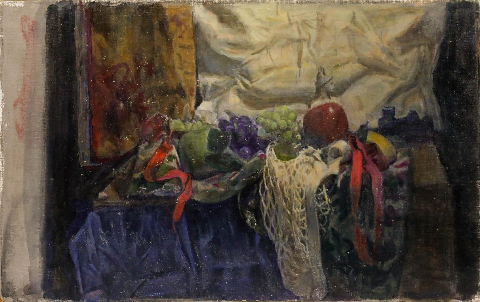George Weissbort (1928 2013) 20th Century Oil, Fruit, Ribbon And Net photo furniture
