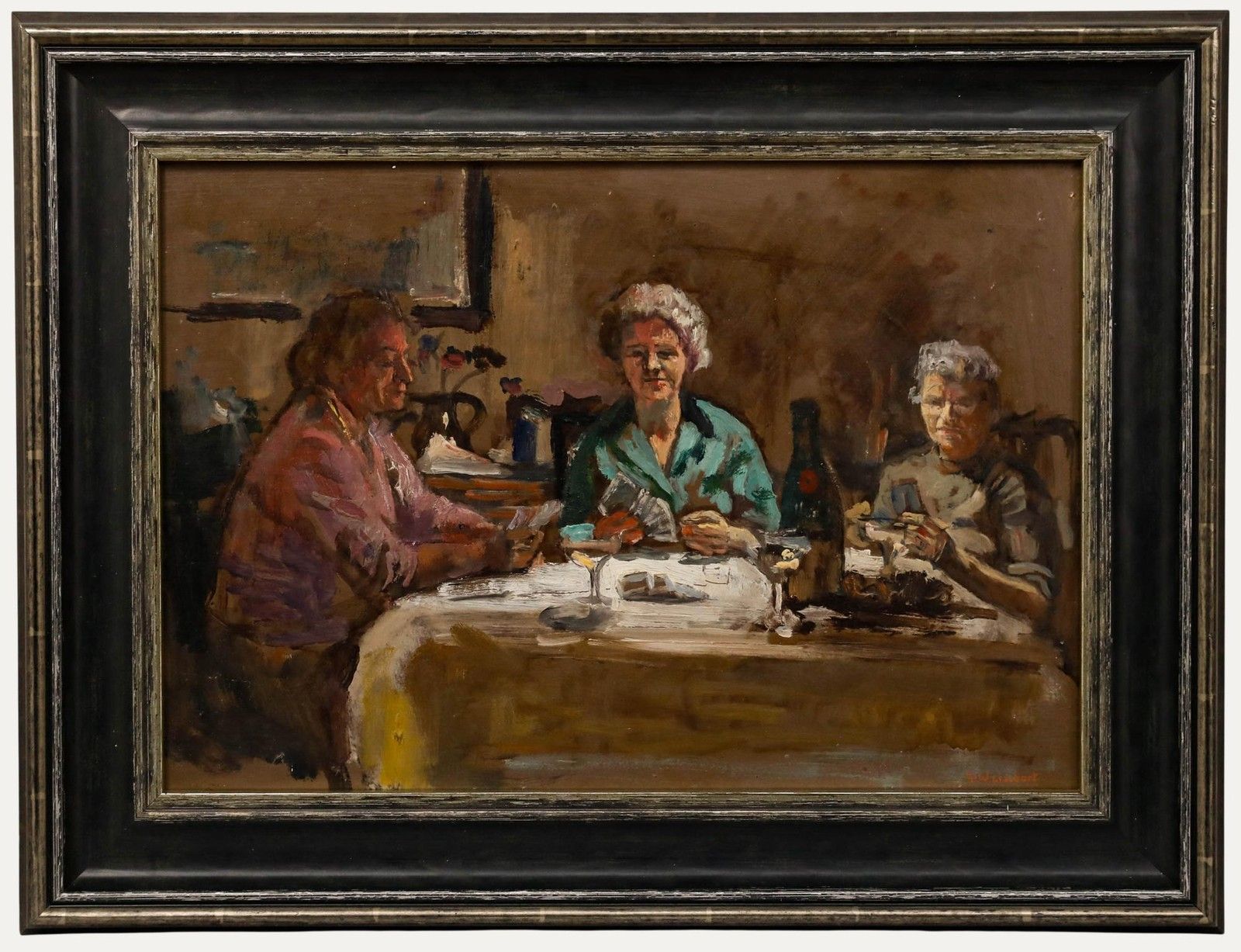 George Weissbort (1928 2013) Framed 20th Century Oil, Cocktails & Cards