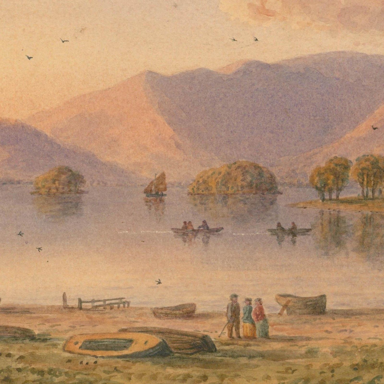 William Taylor Longmire (1841 1914) 1869 Watercolour, Windermere photo for sale