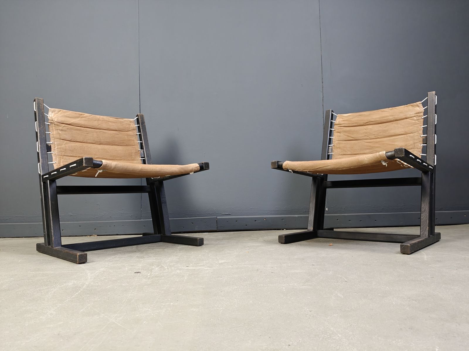 Canvas & Rope Lounge Chairs From Casala, West Germany, 1970s, Set Of 2 photo Furniture