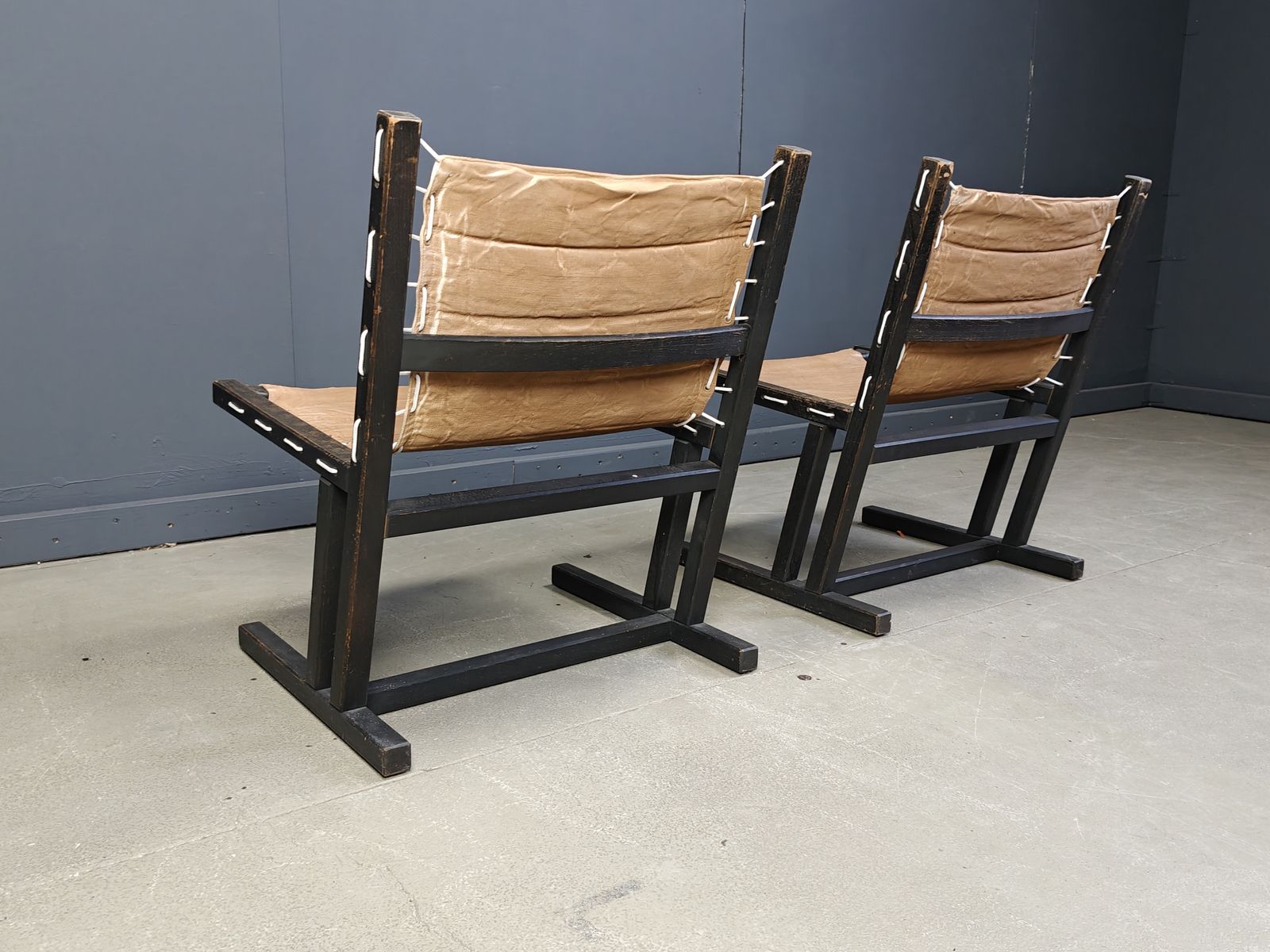 Canvas & Rope Lounge Chairs From Casala, West Germany, 1970s, Set Of 2 photo vinterior