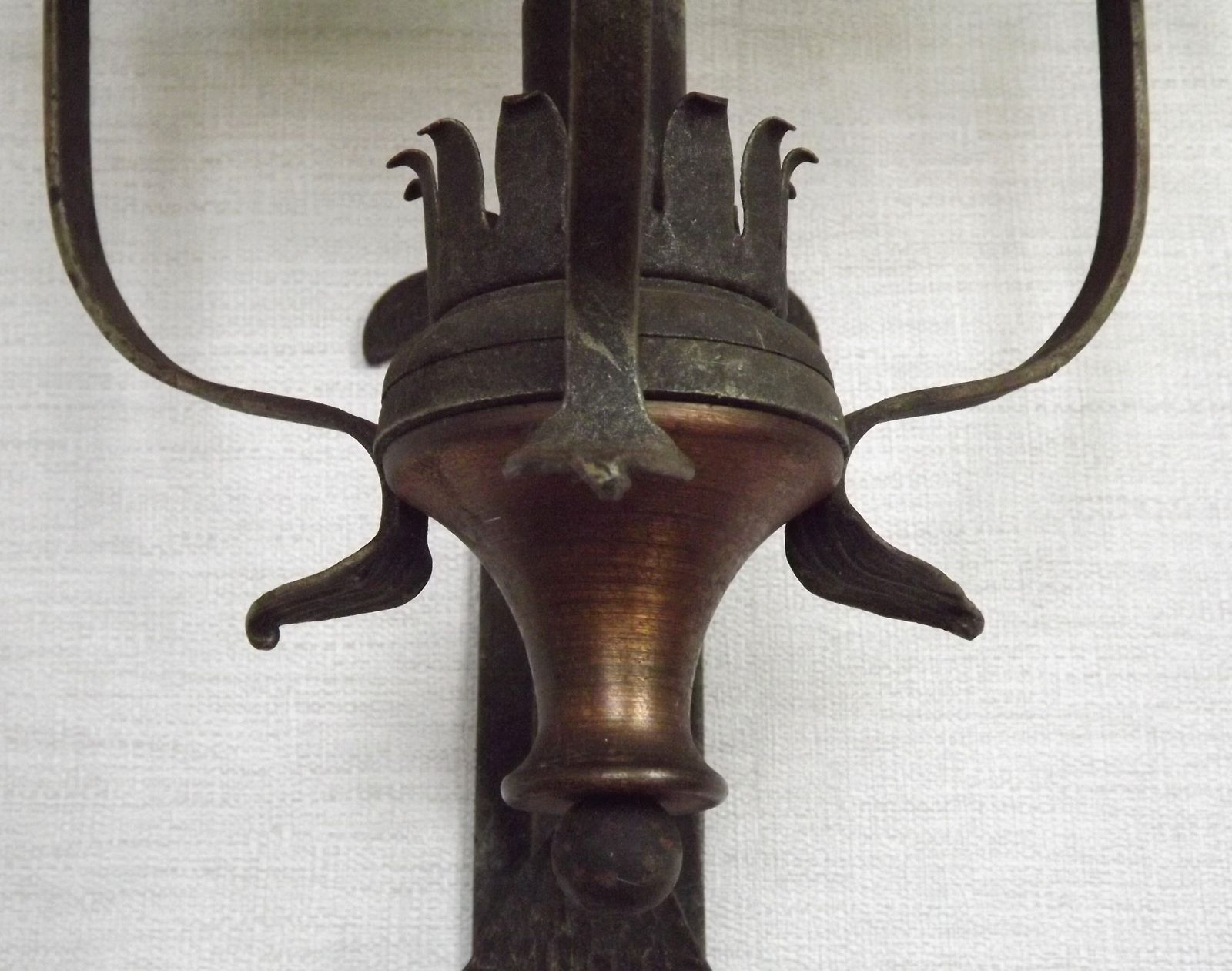 photo furniture Large French Vintage Copper And Wrought Iron Lantern Style Wall Light