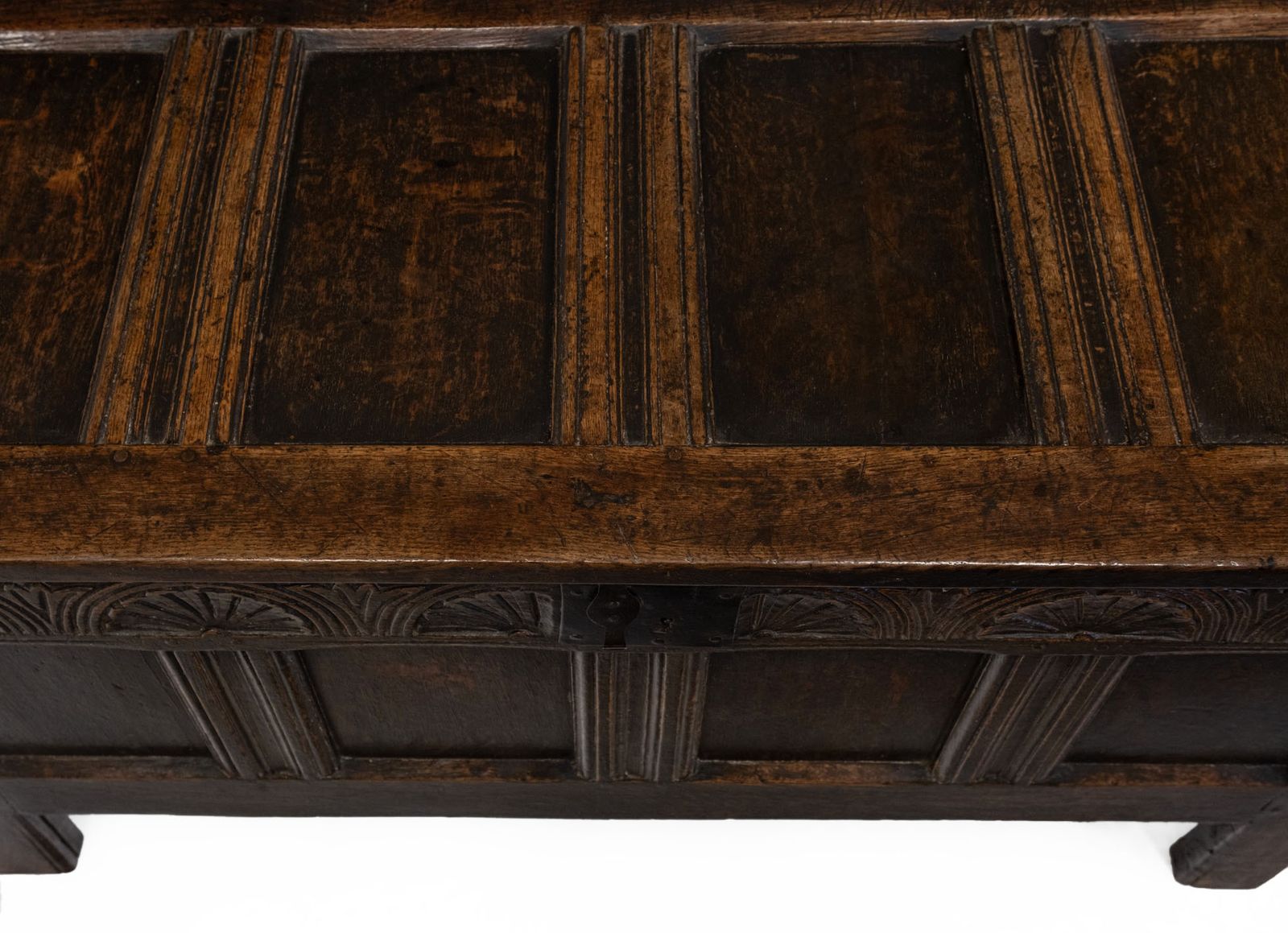 Charles II Oak Panel Coffer Chest Circa 1680 photo Furniture