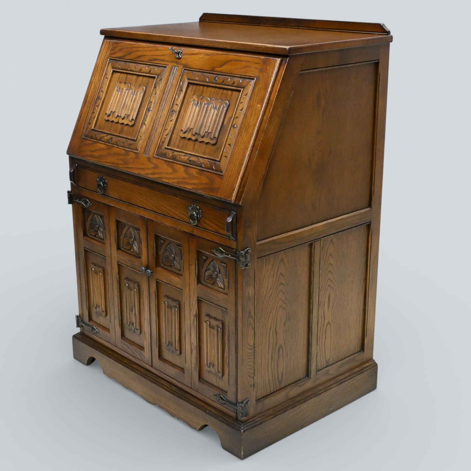 Old Charm Computer Bureau Micro Office Light Oak Red Leather Free Uk Delivery photo furniture