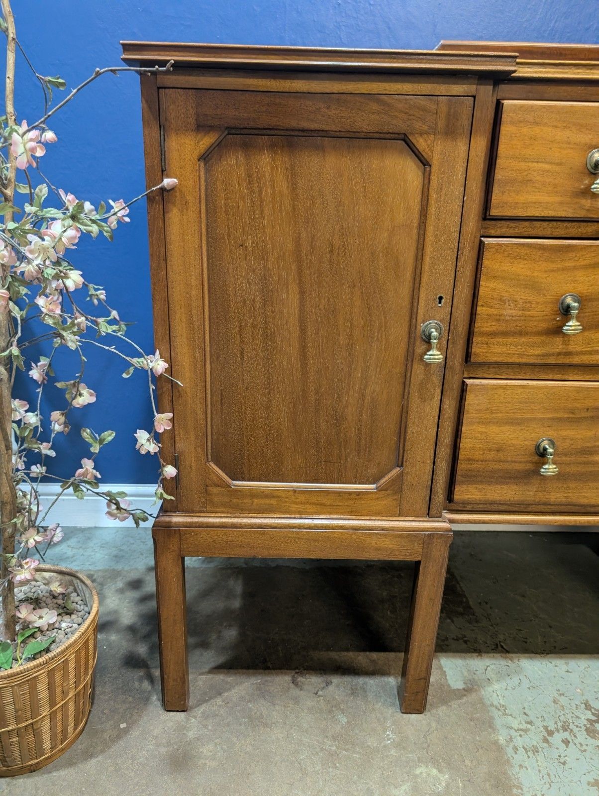 photo vinterior Antique Edwardian Mahogany Sideboard Buffet Cabinet Cupboard Drawers Service