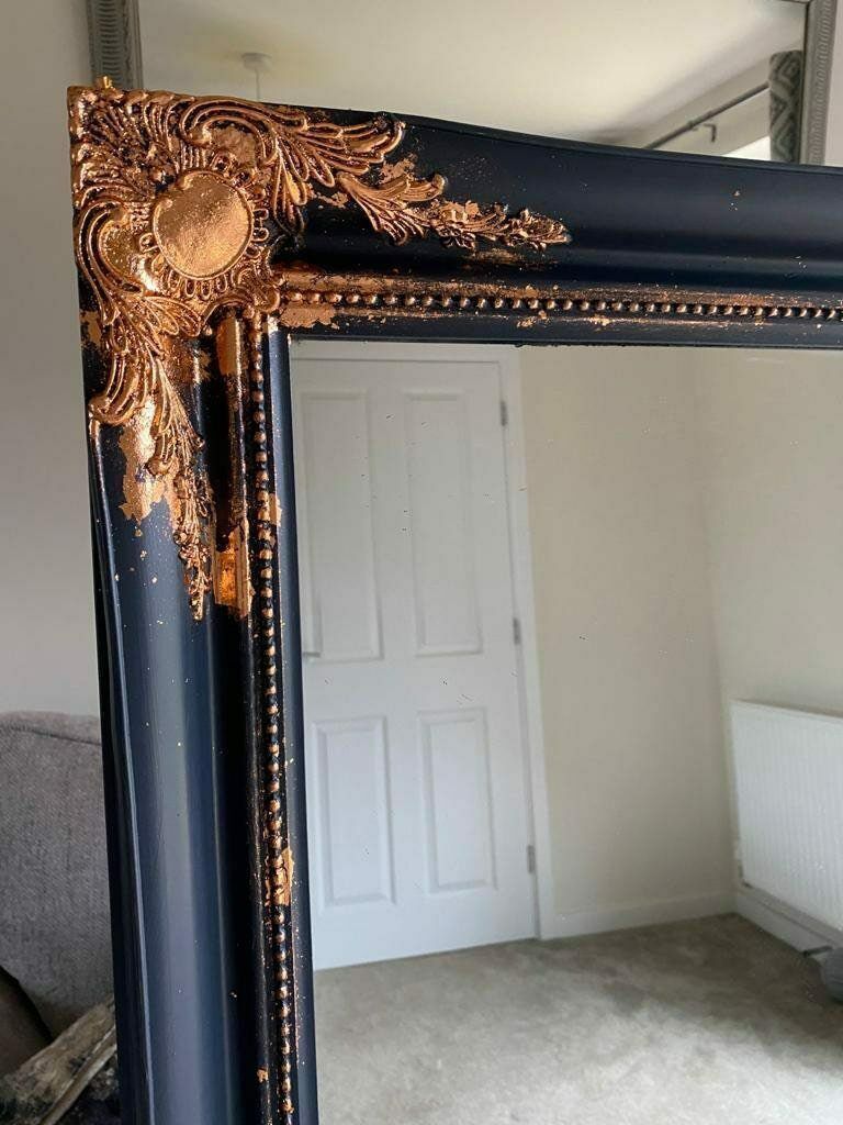 Extra Large Mirror French Baroque Antique Painted Gold Leaf Stencilled photo furniture