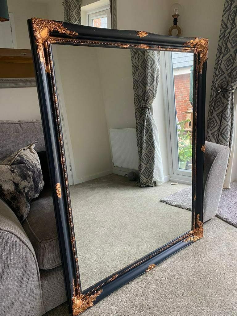 Extra Large Mirror French Baroque Antique Painted Gold Leaf Stencilled photo Home Decor