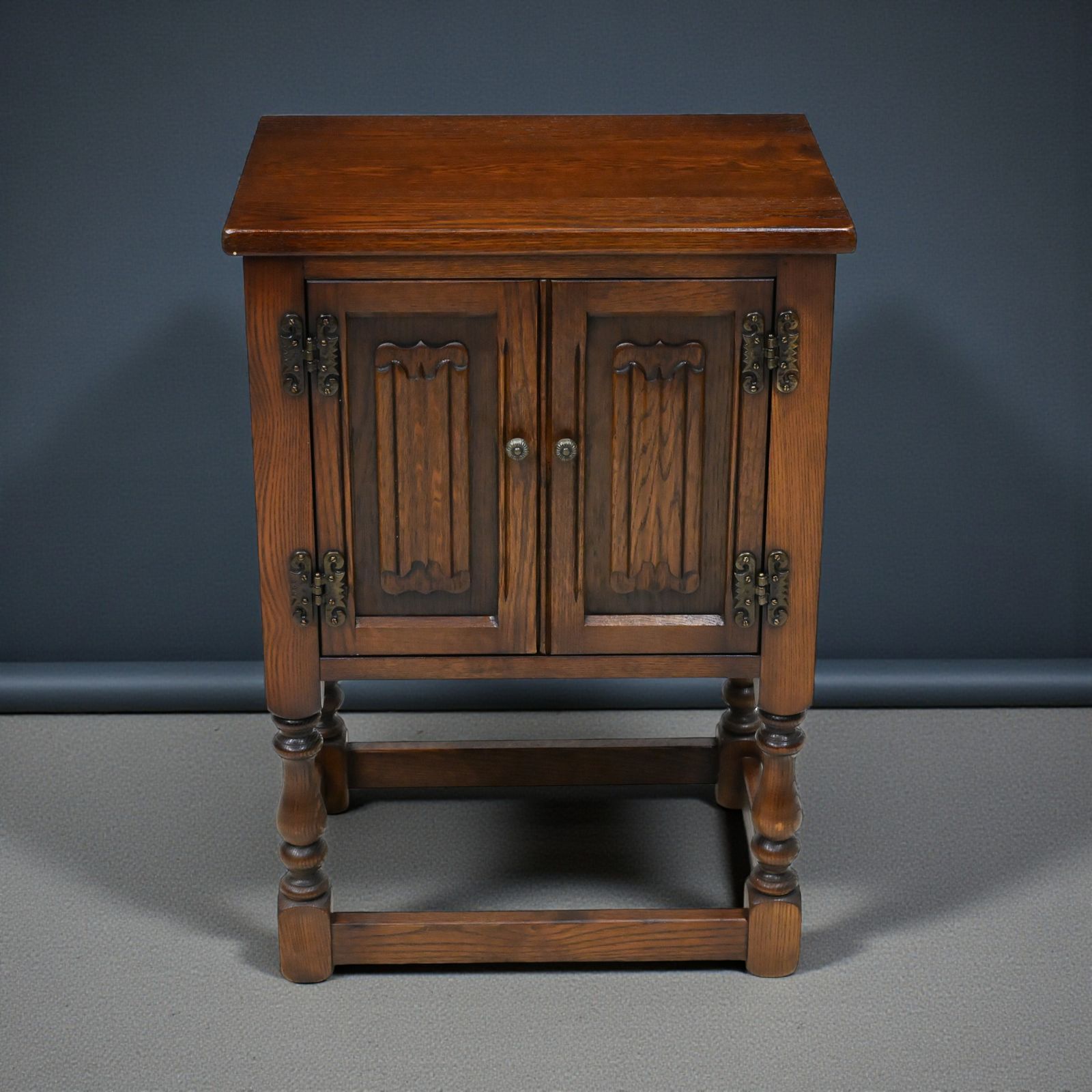 Old Charm Pedestal Cabinet Tudor Brown Free Delivery*
