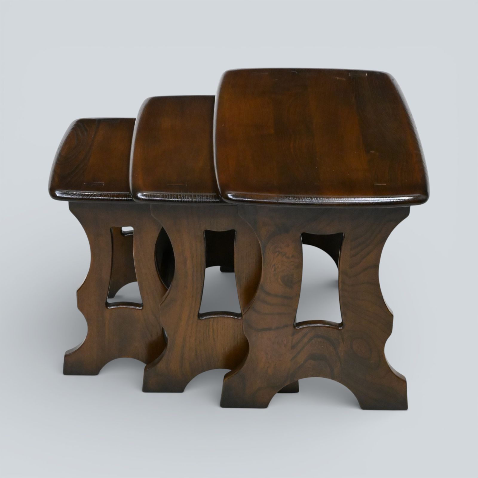 Ercol Nest Of 3 Tables Chantry Dark Finish 1970s Free Uk Delivery photo for sale