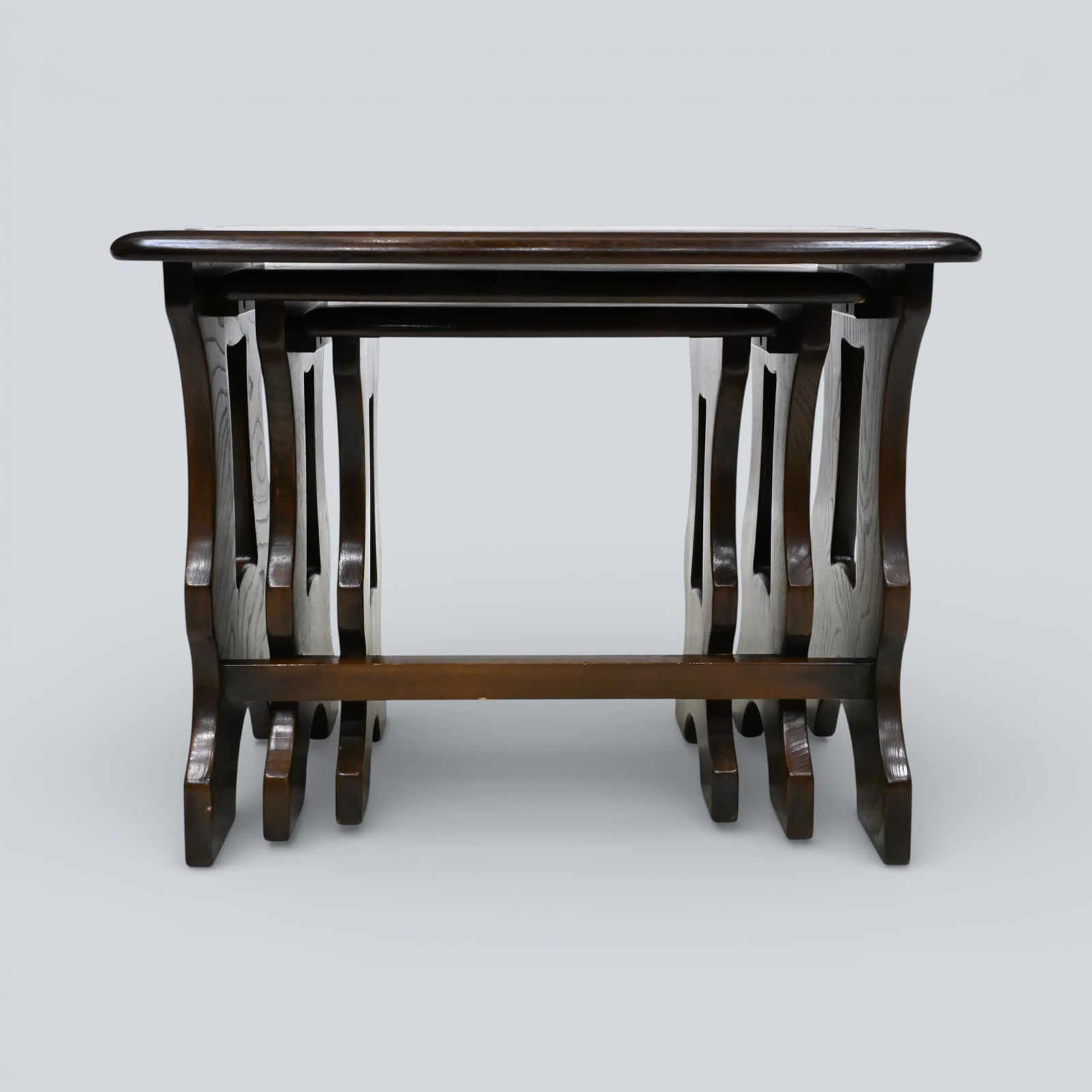 Furniture Ercol Nest Of 3 Tables Chantry Dark Finish 1970s Free Uk Delivery photo