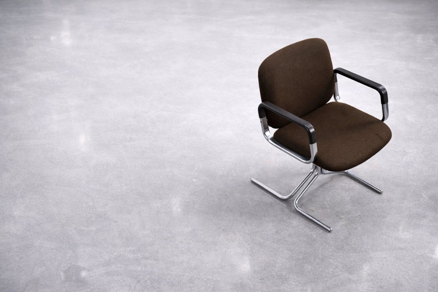 photo furniture Mid Century Modern German Modern Brown Fabric And Aluminum Chairs By Herbert Hirche For Mauser Werke Waldeck, 1970s, Set Of 2