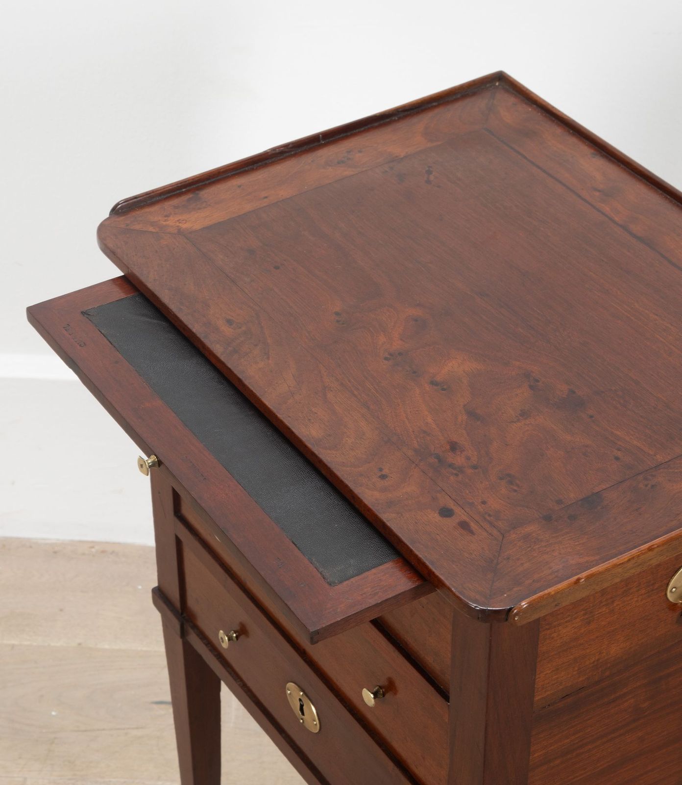French Walnut Bedside Table With 3 Drawers photo furniture