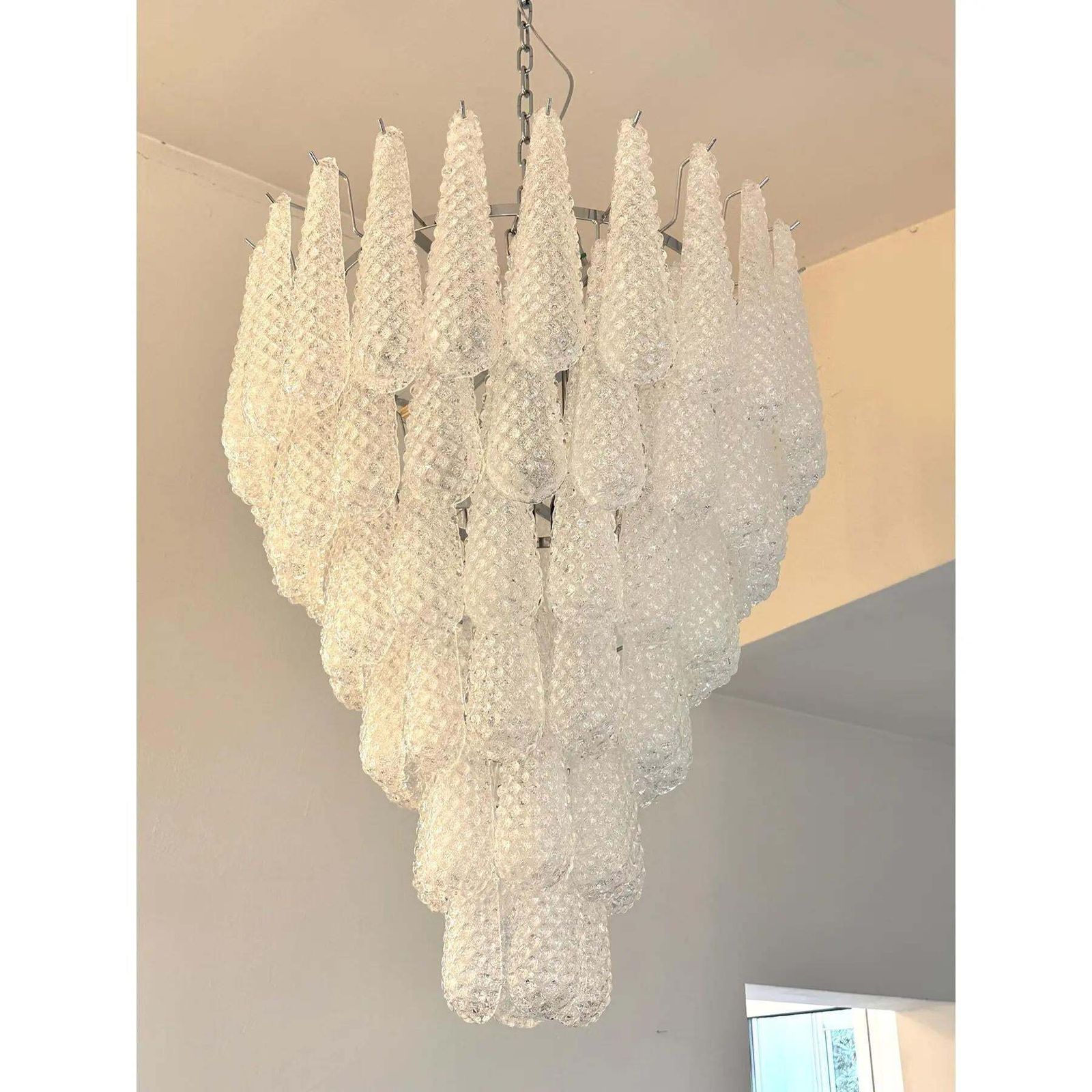Mid Century Modern “Elegant Murano Glass ‘Conchiglie’ Chandelier – Venetian Masterpiece” photo furniture