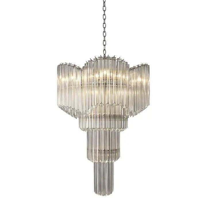 Mid Century Modern “Décò Inspired Murano Glass Sputnik Chandelier – Italian ‘Quadriedro Spyral’ Design photo furniture