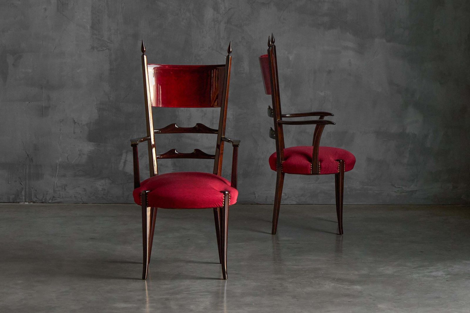 High Back Dining Chairs By Aldo Tura, Italy, 1962 photo vintage