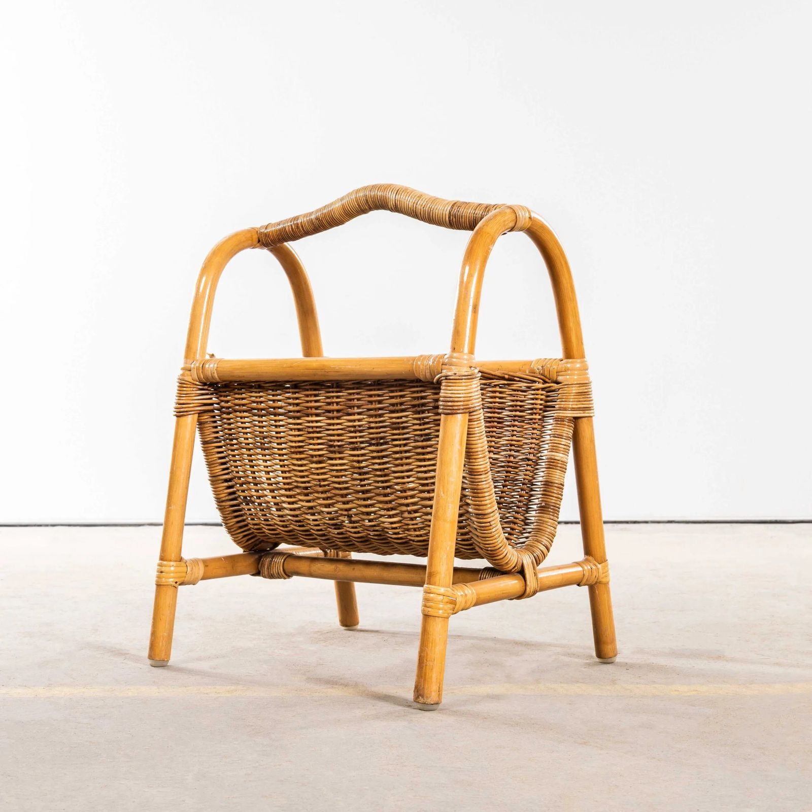 1960’s French Wicker Magazine Basket
