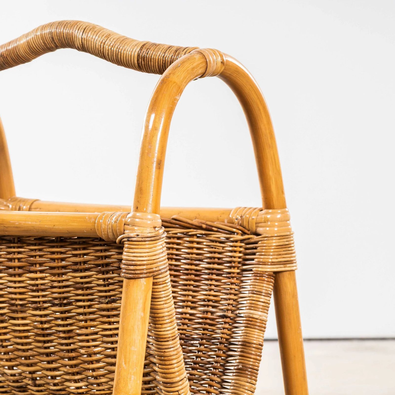 1960’s French Wicker Magazine Basket photo furniture