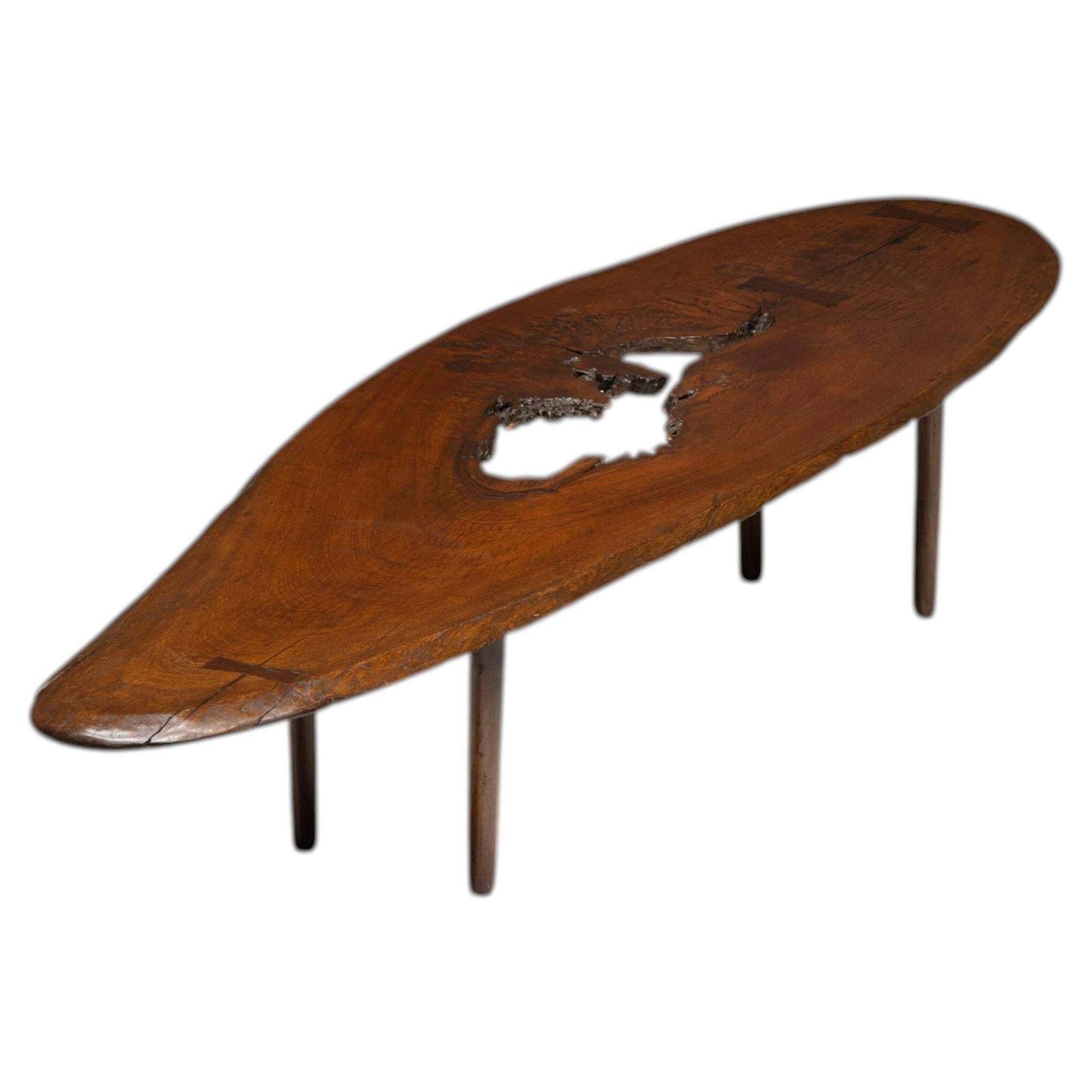 Organic Modern Coffee Table With Natural Void, France, Mid 20th Century