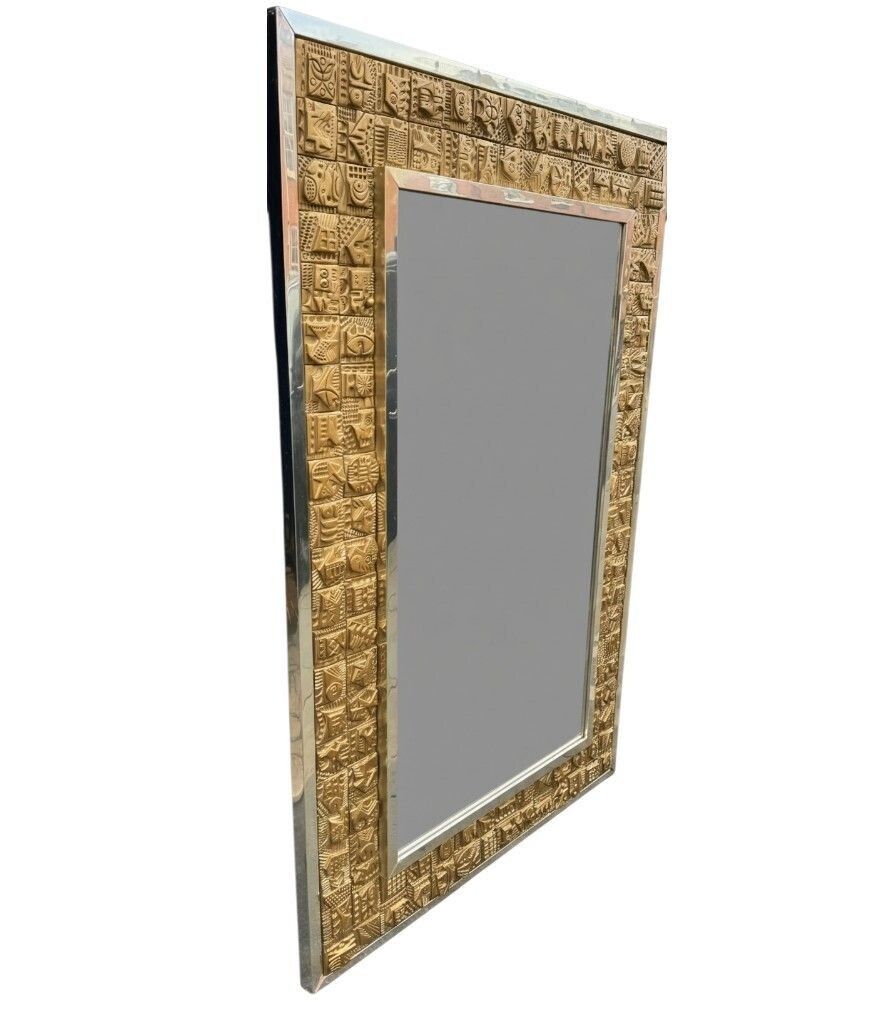 A Large Unique 1950s Handmade Tiled Mirror By English Artist Ron Hitchins photo furniture