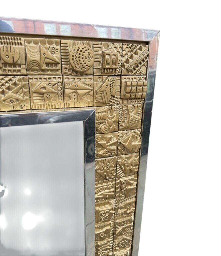 A Large Unique 1950s Handmade Tiled Mirror By English Artist Ron Hitchins photo vinterior