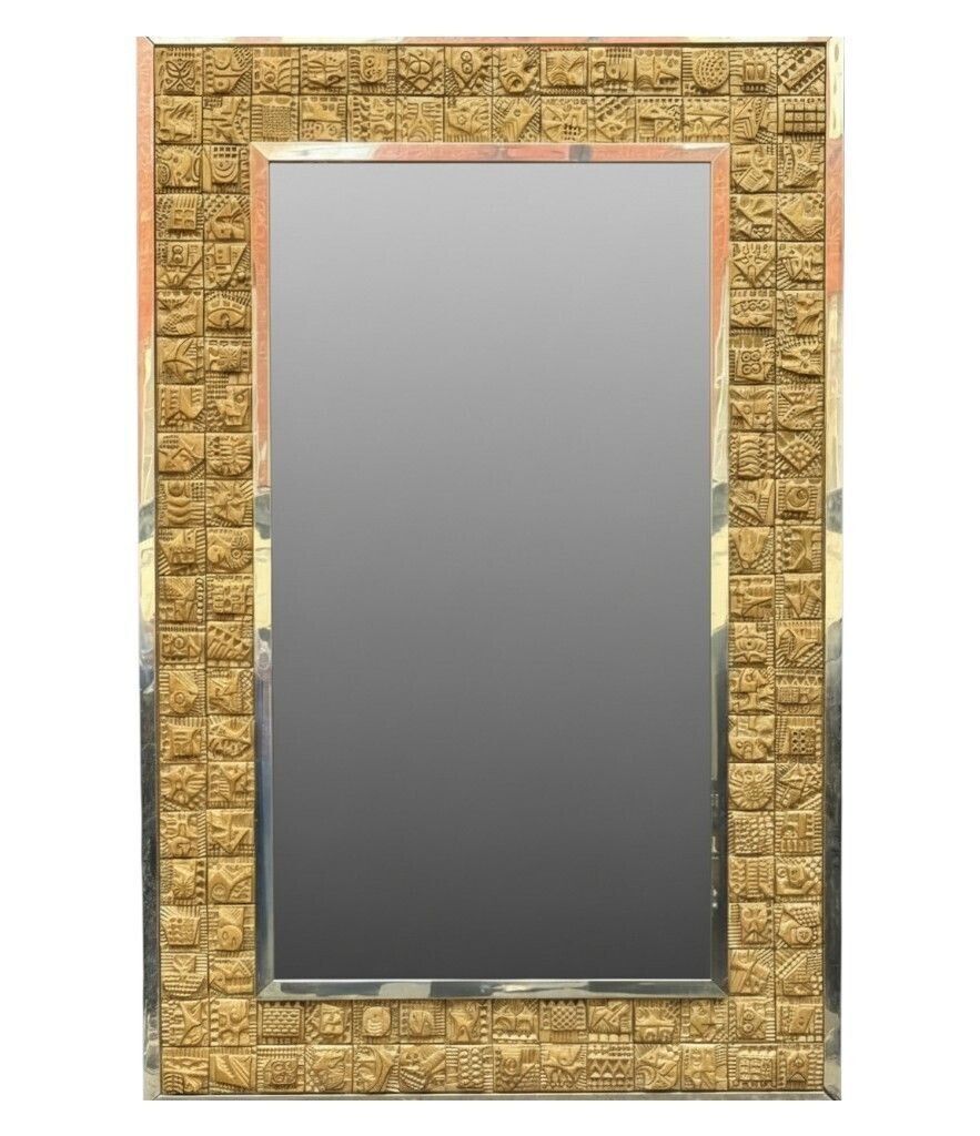 photo furniture A Large Unique 1950s Handmade Tiled Mirror By English Artist Ron Hitchins