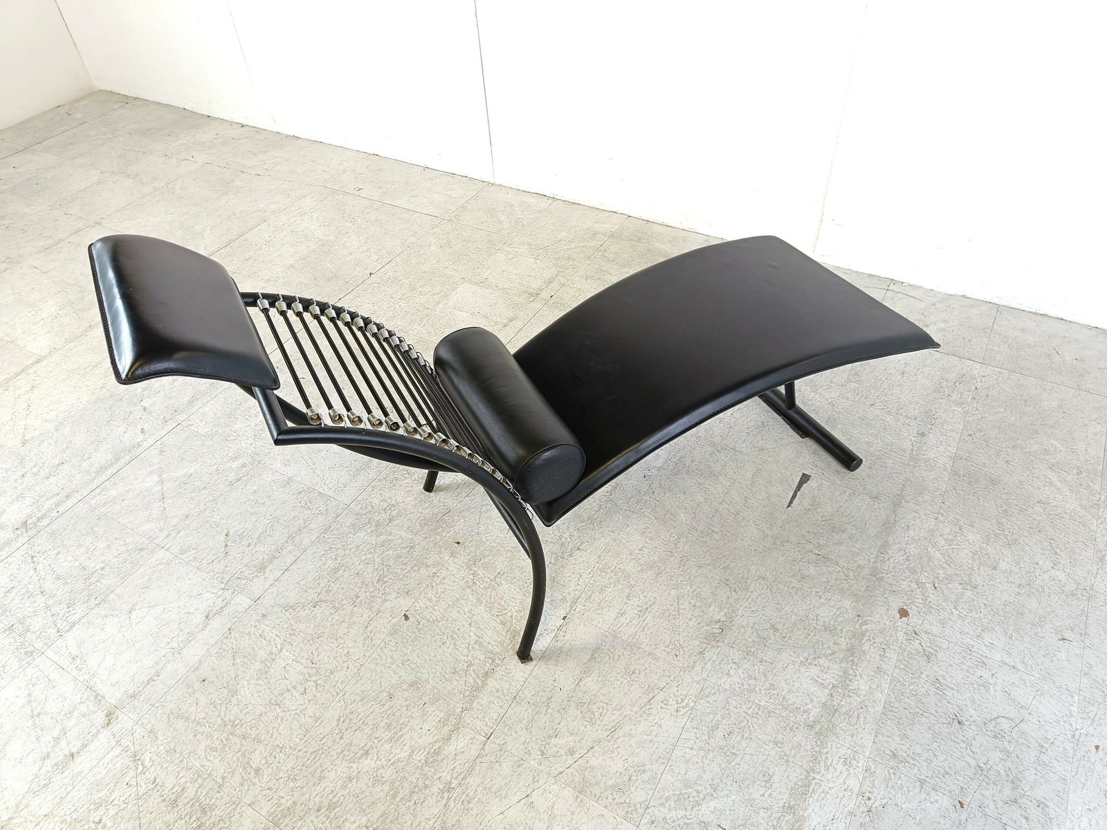 photo for sale Vintage Chaise Longue In The Manner Of Rene Herbst, 1990s