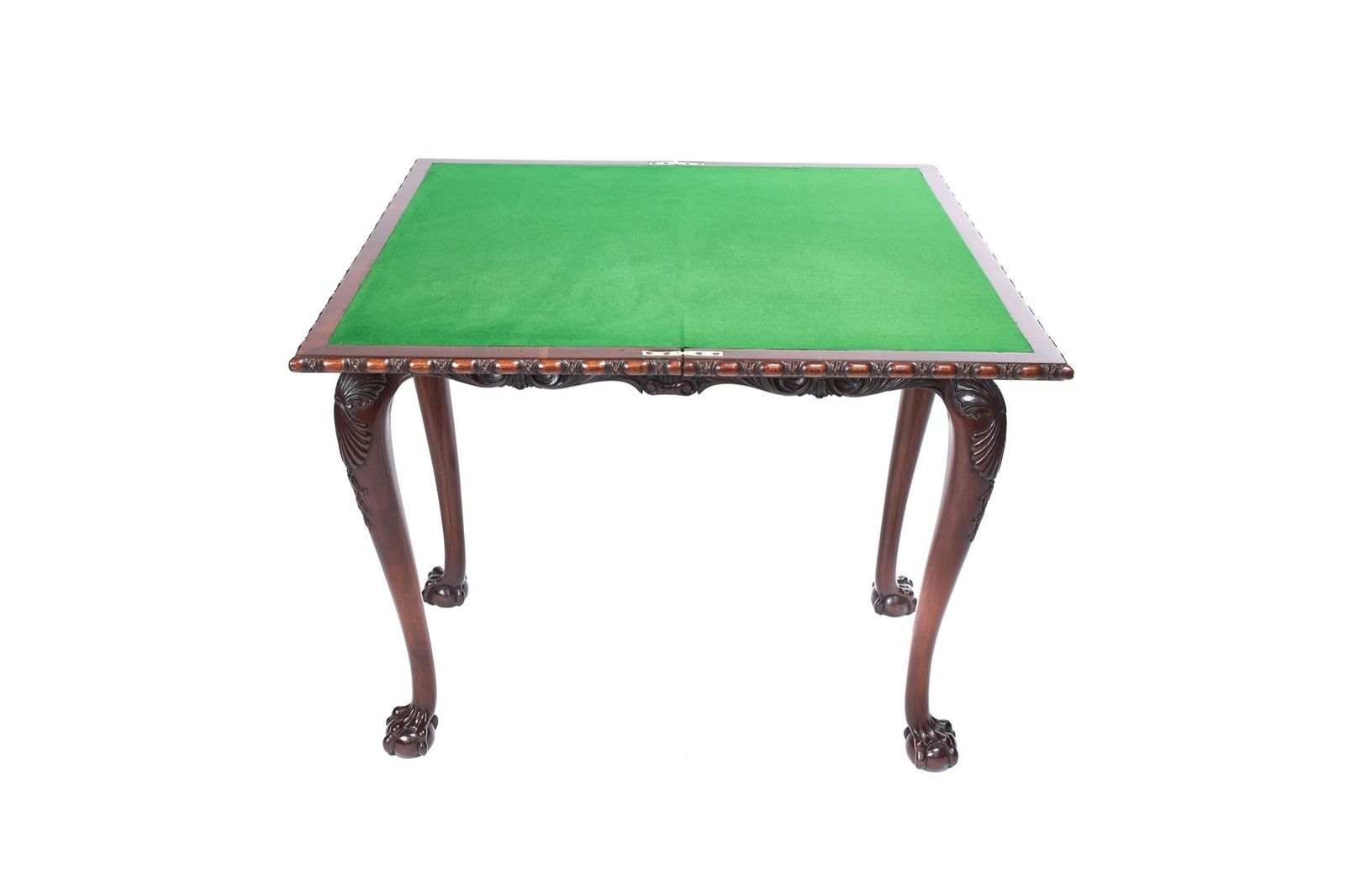 Fine Georgian Revival Walnut & Carved Irish Card Table, Circa 1900 photo Furniture