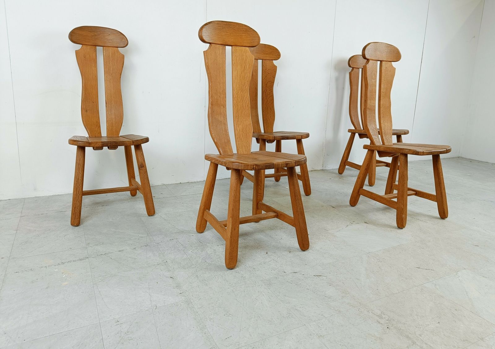 Vintage Dining Chairs By Depuydt, Belgium, Set Of 5   1960s