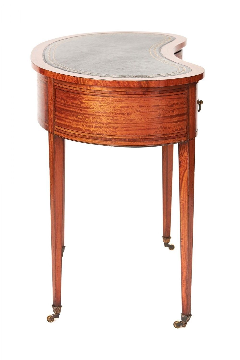 Fine Sheraton Revival Satinwood Inlaid Writing Table Circa 1880s photo 950.0