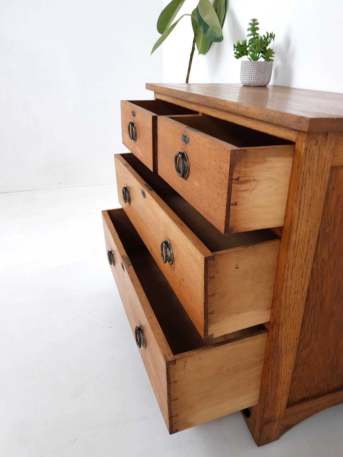 Antique Solid Oak Chest Of Drawers photo furniture
