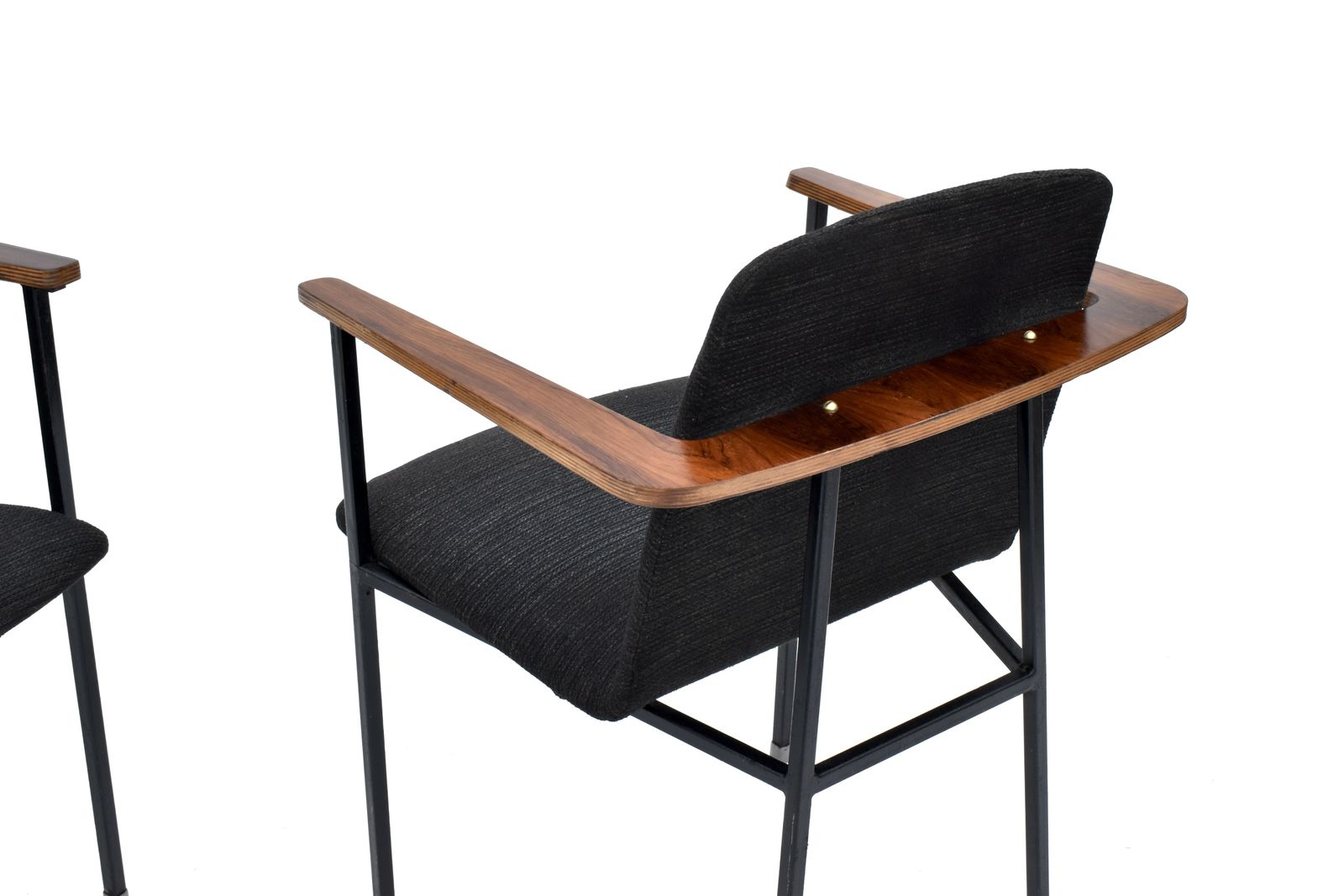 1960s Rosewood & Steel Side Chairs photo 550.0