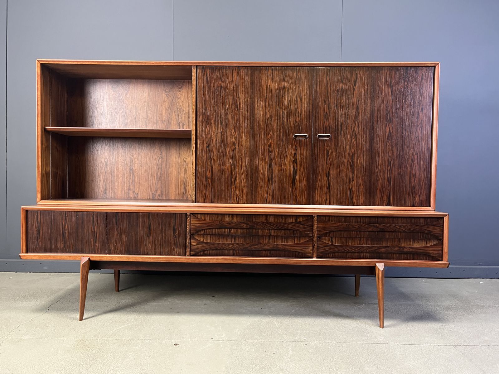 1950.0 Oswald Vermaercke Paola Rosewood Highboard For V Form Belgium 1959 photo