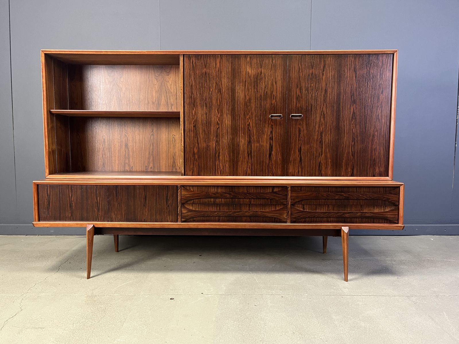 Oswald Vermaercke Paola Rosewood Highboard For V Form Belgium 1959