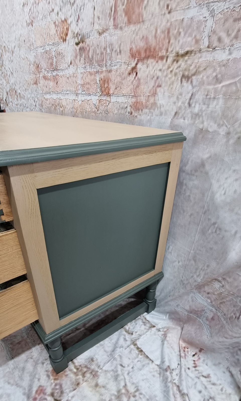 Refinished Vintage Solid Oak Chest Of Drawers photo Furniture