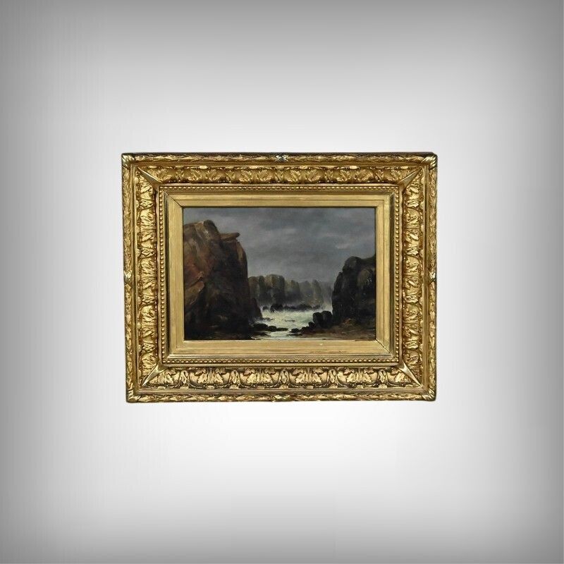 Painting "The Wild Coast Of Belle île En Mer", 19th Century French School