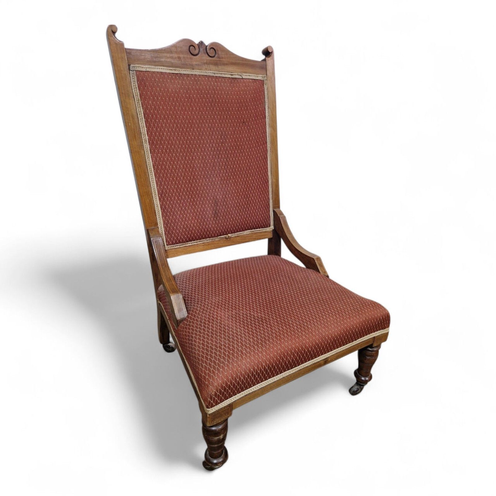 Antique Victorian Fireside Chair Carved Occasional Salon Chair Bedroom Chair photo 65.0