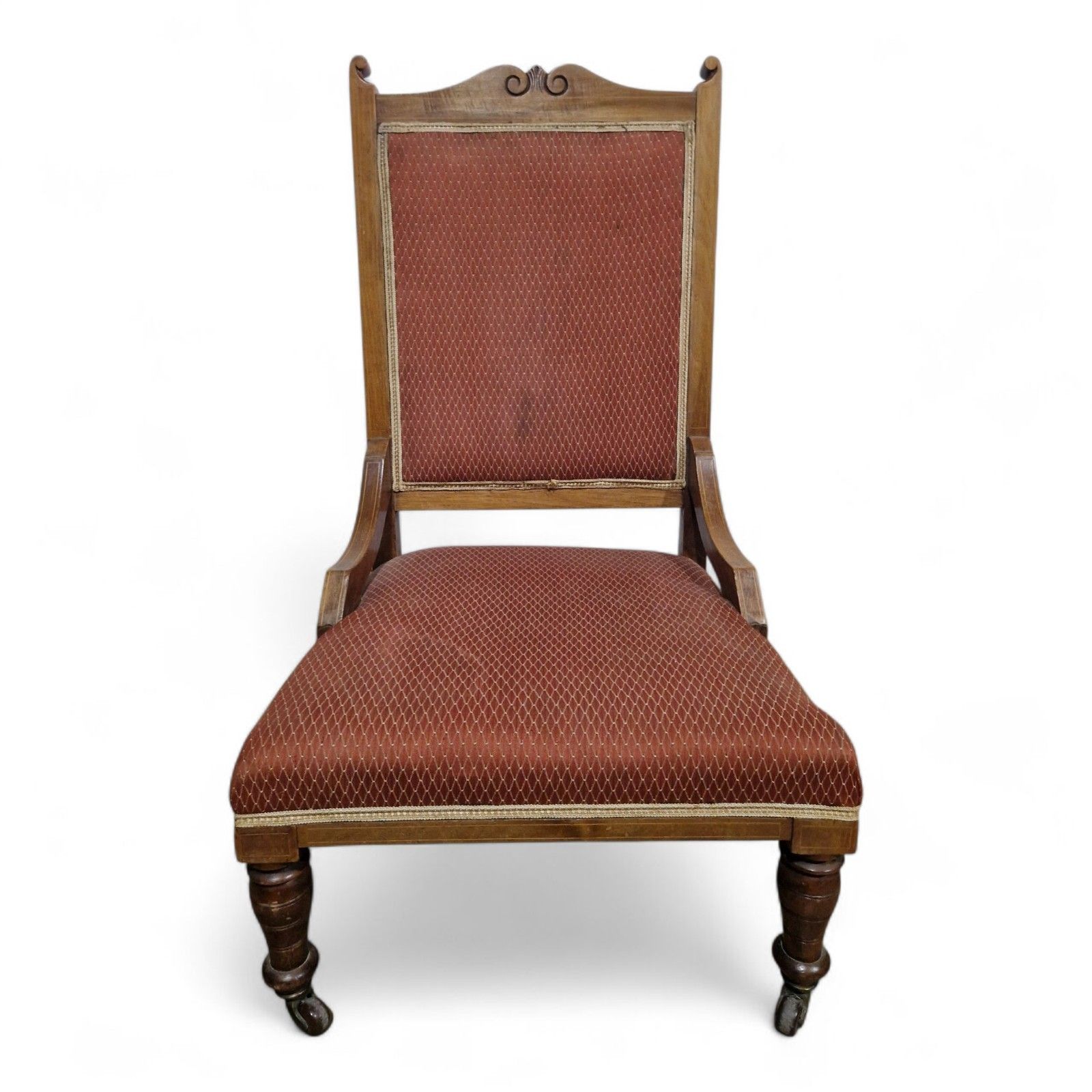 Antique Victorian Fireside Chair Carved Occasional Salon Chair Bedroom Chair photo vintage