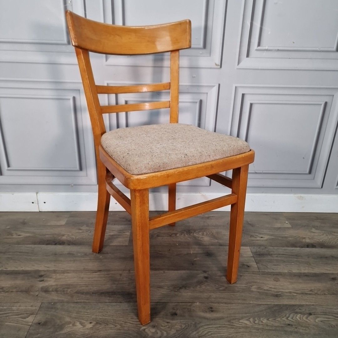 Vintage Wooden Dining Chair – Beech Wood Frame – Mid Century Retro Kitchen Seat