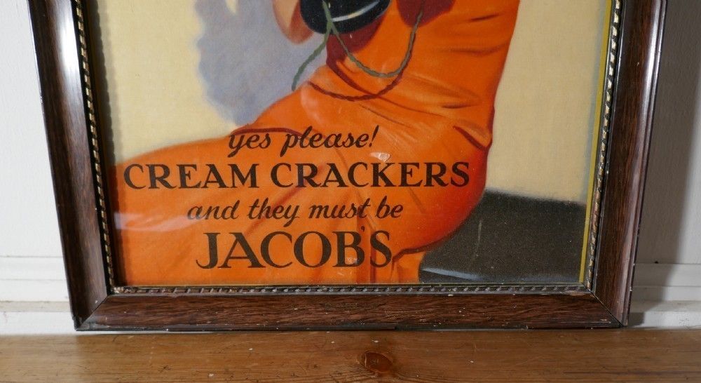 Original Framed Jacobs Cream Crackers Card Poster, From Dublin photo furniture
