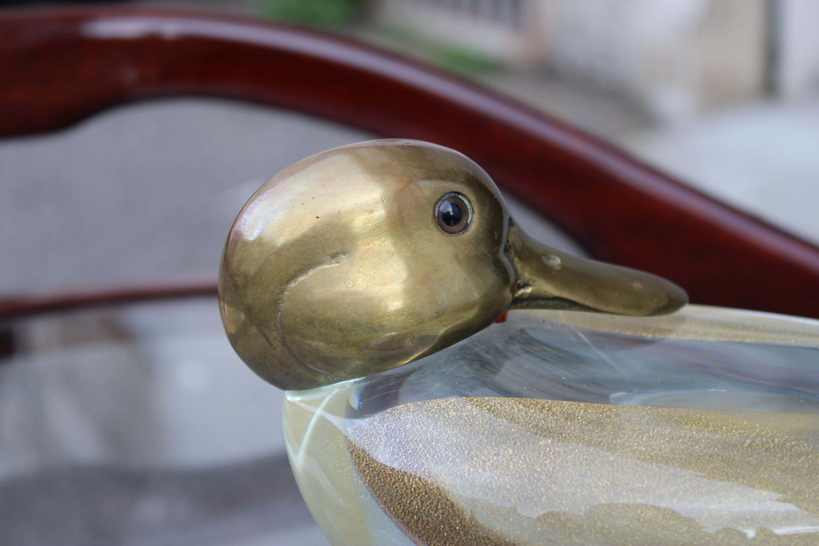 Duck In Murano Glass La Murrina And Brass Italian Design 1970 Gold Dust photo buy