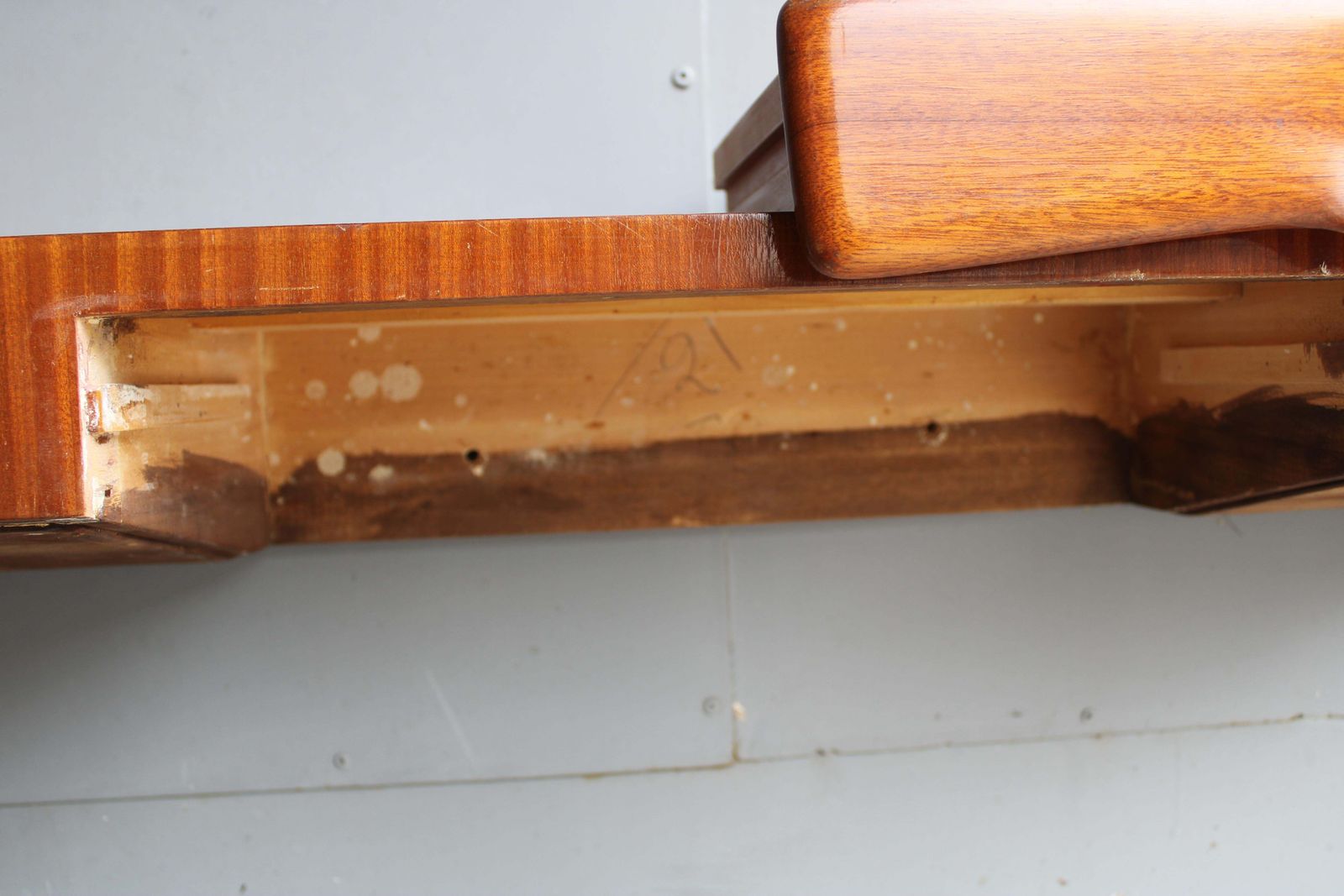 Furniture Italian Minimal Console Table In Sagomato Wood Style Carlo Mollino Mid Century photo