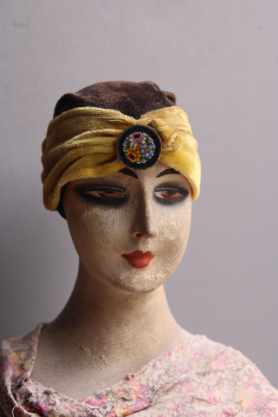 Papier Mâché And Fabric Bust Depicting An Elegant Woman Art Deco France 1920s photo for sale