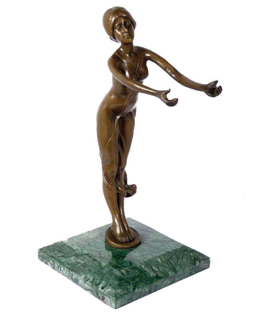 Art Nouveau Patinated Bronze Pocket Watch Holder, Circa 1900 Style photo Art