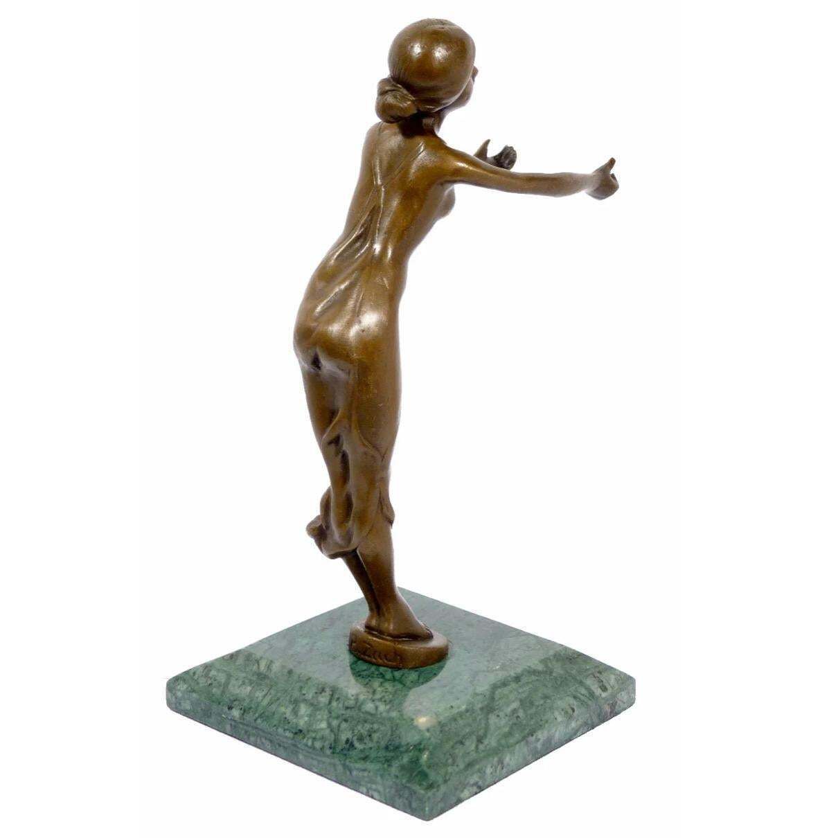 Art Nouveau Patinated Bronze Pocket Watch Holder, Circa 1900 Style photo vinterior