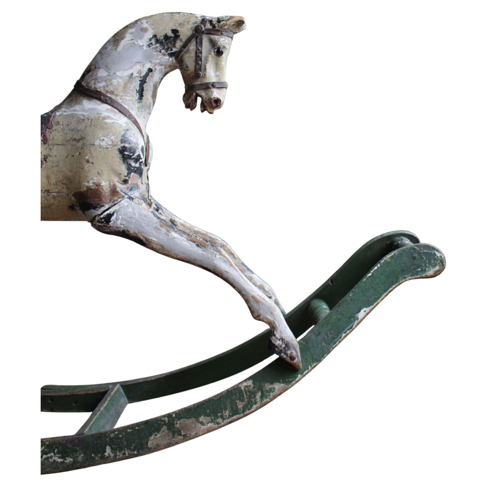19th C English Country House Carved Wooden Rocking Horse G & J Lines Of London
