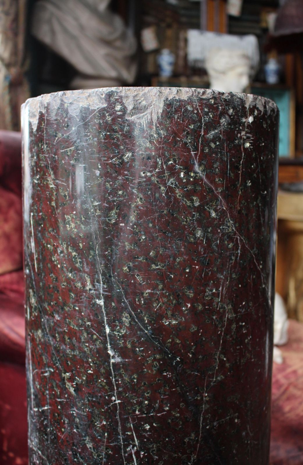 19th Century Rosso Levanto Marble Plinth Column Bust Country House Sculpture photo buy