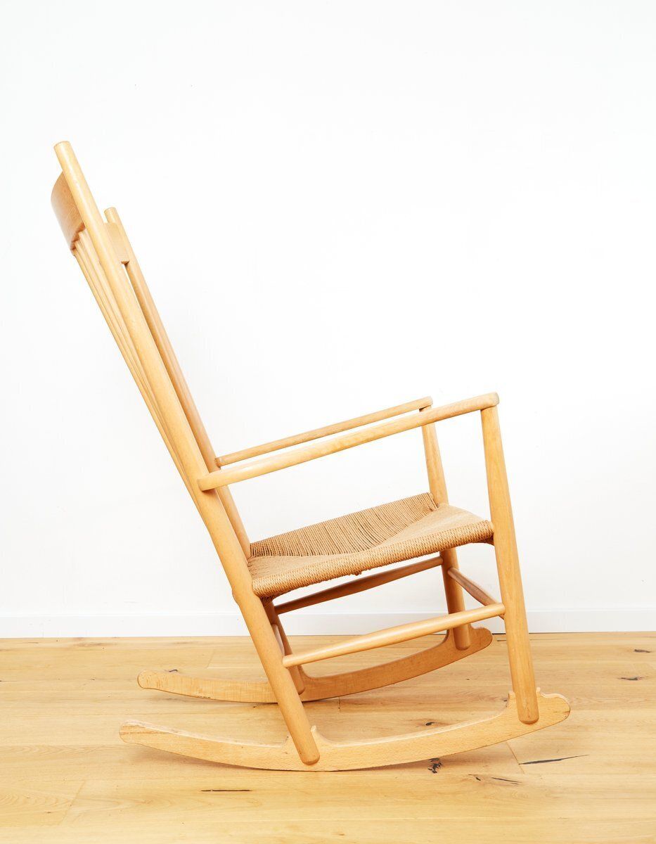 Vintage J16 Rocking Chair By Hans J. Wegner For Fdb Møbler, 1960s photo for sale