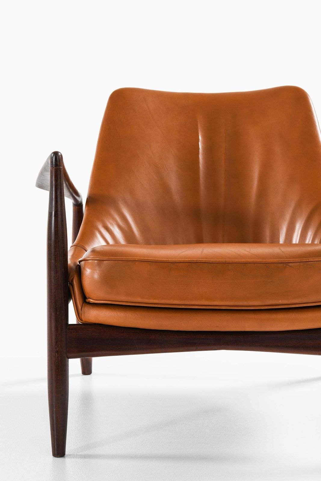 Afromosia & Leather Easy Chair By Ib Kofod Larsen, 1950s photo for sale