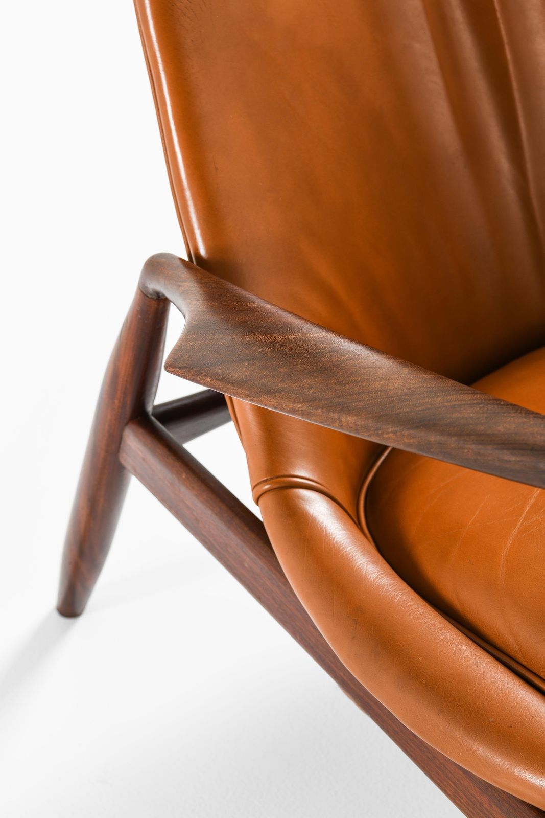 Afromosia & Leather Easy Chair By Ib Kofod Larsen, 1950s photo Furniture