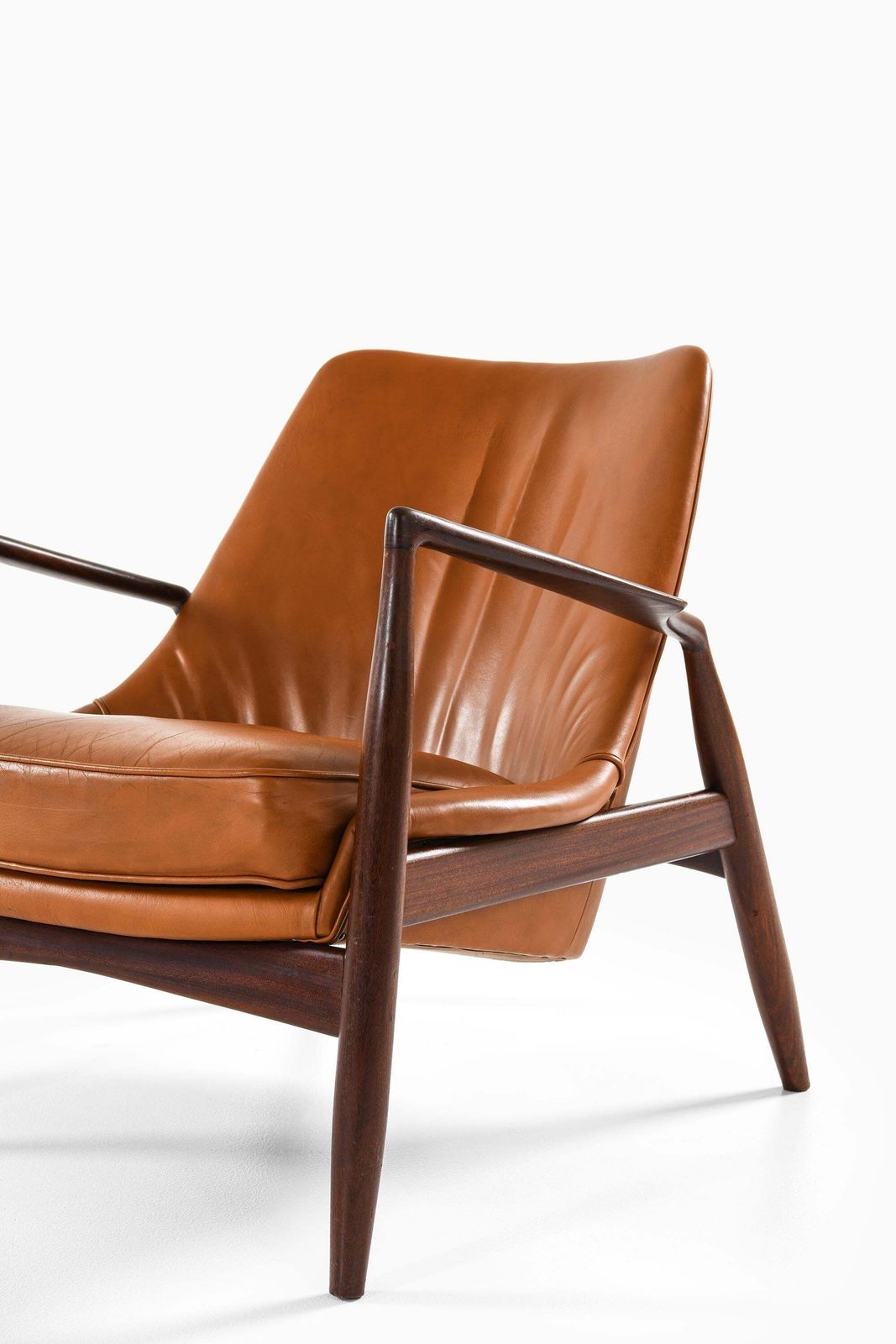 Afromosia & Leather Easy Chair By Ib Kofod Larsen, 1950s photo vinterior